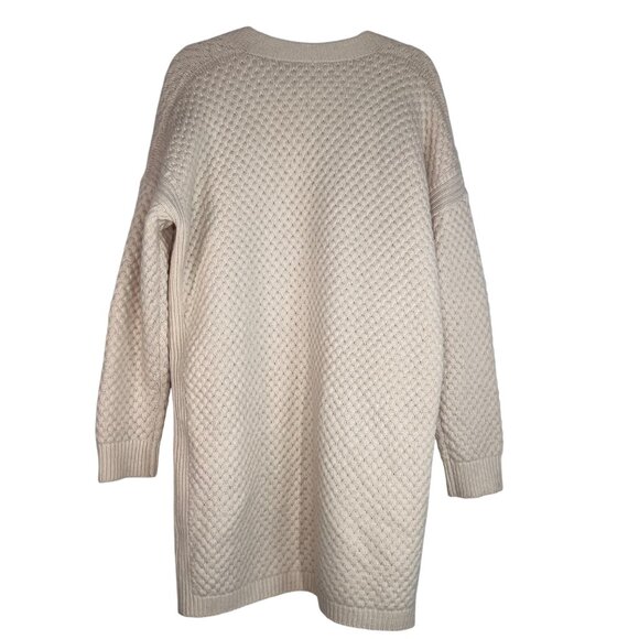 Vince Wool Yak Honeycomb Long Cardigan Sweater Oversized Open Front Size Large - Picture 3 of 10